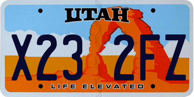 UT license plate X232FZ