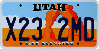 UT license plate X232MD
