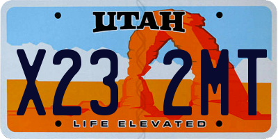 UT license plate X232MT