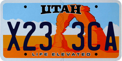 UT license plate X233CA
