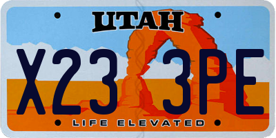 UT license plate X233PE