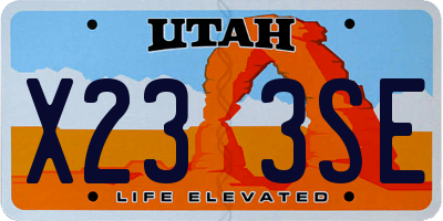 UT license plate X233SE