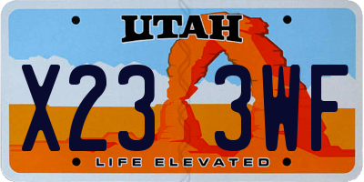 UT license plate X233WF