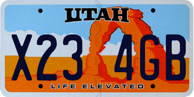 UT license plate X234GB