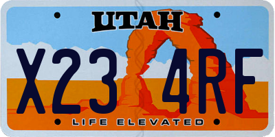 UT license plate X234RF
