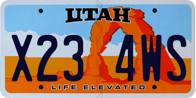 UT license plate X234WS
