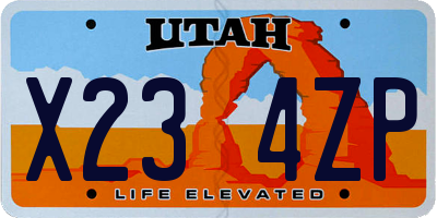 UT license plate X234ZP