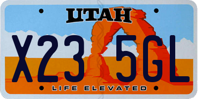 UT license plate X235GL