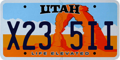 UT license plate X235II
