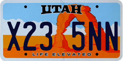 UT license plate X235NN