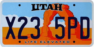 UT license plate X235PD
