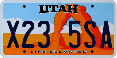 UT license plate X235SA