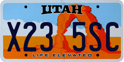 UT license plate X235SC
