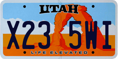 UT license plate X235WI