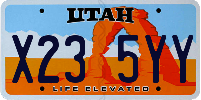 UT license plate X235YY