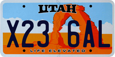 UT license plate X236AL