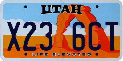 UT license plate X236CT