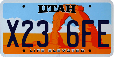 UT license plate X236FE