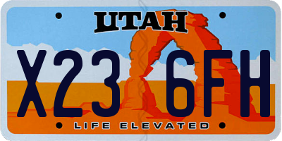 UT license plate X236FH