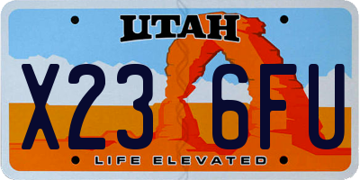 UT license plate X236FU