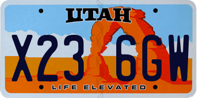 UT license plate X236GW