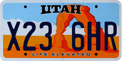 UT license plate X236HR