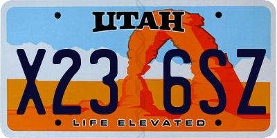 UT license plate X236SZ
