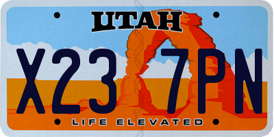 UT license plate X237PN