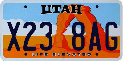 UT license plate X238AG