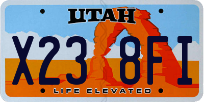 UT license plate X238FI