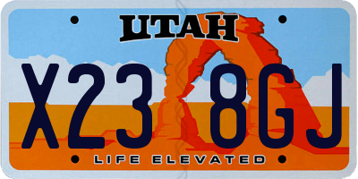 UT license plate X238GJ