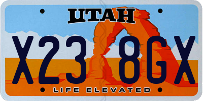UT license plate X238GX