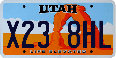 UT license plate X238HL