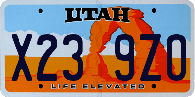 UT license plate X239ZO