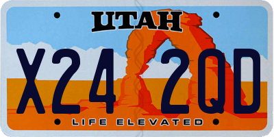 UT license plate X242QD