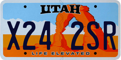 UT license plate X242SR