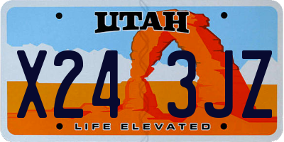UT license plate X243JZ
