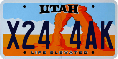 UT license plate X244AK