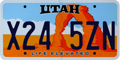 UT license plate X245ZN