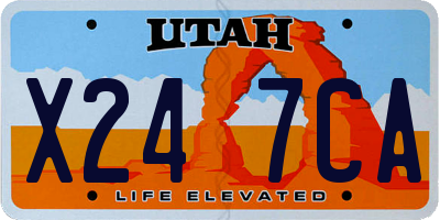 UT license plate X247CA
