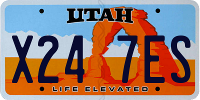 UT license plate X247ES