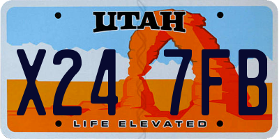 UT license plate X247FB