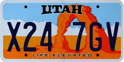 UT license plate X247GV