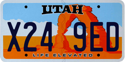 UT license plate X249ED