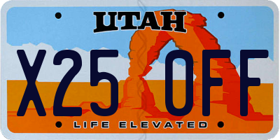 UT license plate X250FF
