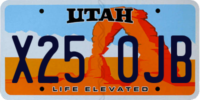 UT license plate X250JB