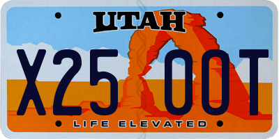 UT license plate X250OT
