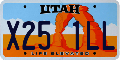 UT license plate X251LL