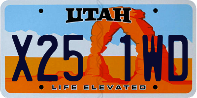 UT license plate X251WD