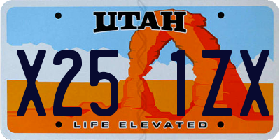 UT license plate X251ZX